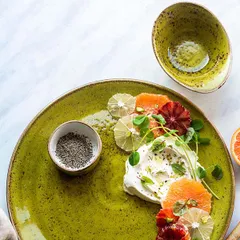 Салатник «Крафт Эппл» фарфор 125мл ,H=55,L=130,B=95мм желто-зел., изображение 4