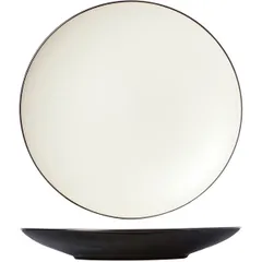 Тарелка «Финесс» керамика D=28см слон.кость,черный