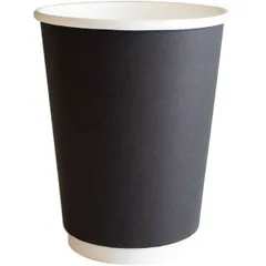 Glass for hot drinks disposable two-layer [20pcs] cardboard 300ml D=90,H=111mm black