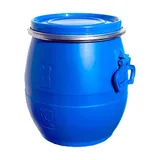 Бочка с крышкой на обруче с ручками полиэтилен,металл 20л D=31,6,H=36,5см синий,металлич.