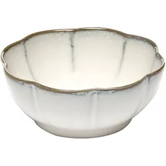 Salad bowl “Inku” wavy edge ceramics D=15,H=6cm white