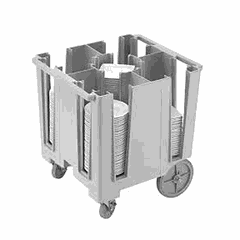 Trolley for plates D=213-241mm, square 184-205mm, with cover polyethylene ,H=81,L=78,B=69cm gray