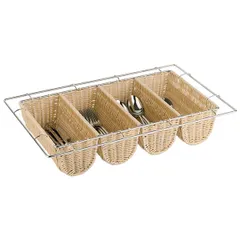 Basket for cutlery  polyprop., chrome steel , H=10.5, L=53, B=32.5 cm