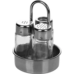 Набор для специй «Нова» 3 предмета стекло,сталь нерж. D=86,H=120,L=85,B=85мм прозр.,металлич.