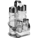 Набор для специй 4 предмета стекло,сталь нерж. ,H=18,8,L=11,2,B=12,3см прозр.,металлич.