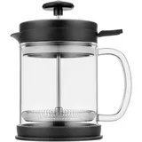 French press “Easy” with valve  boros glass, plastic  0.6 l  D=10.5, H=17, B=13 cm  transparent, black