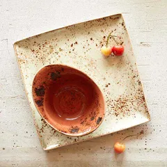 Блюдо «Крафт Грин» квадратное фарфор ,H=18,L=270,B=270мм зелен., изображение 4