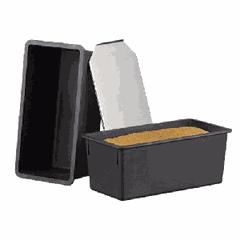 Bread pan with lid  plastic, stainless steel , H=8, L=25, B=9cm