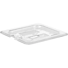 Lid for gastronorm container with cutout for spoon GN 1/6  polycarbonate , L=17.6, B=16.2 cm  transparent.