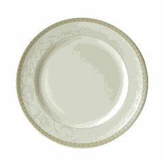 Тарелка «Антуанетт» мелкая фарфор D=165,H=18мм белый,олив.
