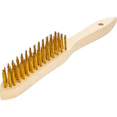 Grill brush with handle  wood, steel , H=3, L=28, B=4cm  beige.