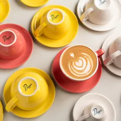 Чашка кофейная «Пур-Амор» фарфор 200мл D=97/50,H=60,L=125мм кораллов.,белый, изображение 4