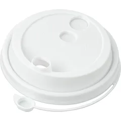 Disposable glass lid with drinker [50pcs] plastic D=8,H=2cm white,matte