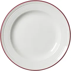 Plate “Bid Maroon Band”  porcelain  D=16.5 cm  white, burgundy