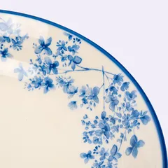 Тарелка глубокая «Фиори» фарфор D=179,H=36мм слон.кость,синий, изображение 3