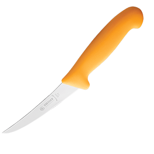 Нож для обвалки мяса сталь нерж.,пластик ,L=257/125,B=22мм желт.,металлич.