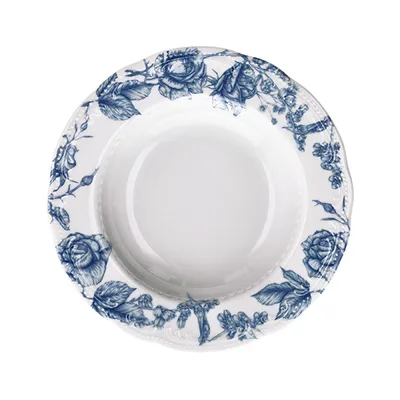 Тарелка глубокая «В.Виена Роузес» фарфор 300мл D=230,H=35мм белый,синий