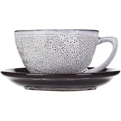 Чайная пара «Тирамису» керамика 250мл D=15см белый,черный, изображение 2