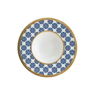 Тарелка для пасты «Калиф Лотус» фарфор 400мл D=28см белый,синий