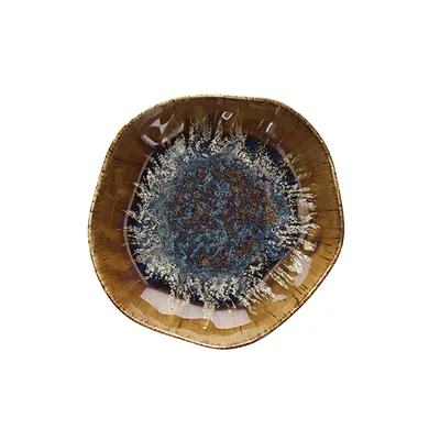 Тарелка глубокая «Риф Ойстер» для кускуса фарфор D=240,H=45мм янтарн.,синий, изображение 2