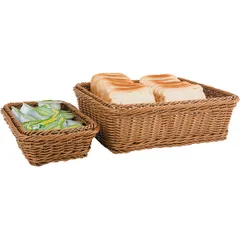 Wicker basket GN1/1 polyprop. ,H=65,L=530,B=325mm brown.