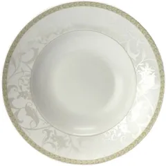 Тарелка для пасты «Антуанетт» фарфор 350мл D=270,H=45мм белый,олив.