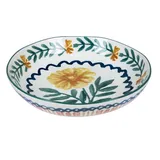 Тарелка глубокая «Луга» Цветок керамика 0,7л D=215,H=43мм белый,разноцветн.