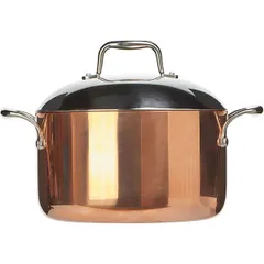 Pan with lid 3-layer copper  stainless steel, aluminum  3 l  D=200, H=95mm  copper