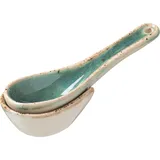 Ложка для мисосупа «Эрбосо Реативо» с подставкой фарфор ,H=3,L=14см малахит.,кремов.