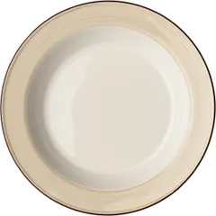 Тарелка глубокая «Чино» фарфор 310мл D=215,H=25мм белый,бежев.