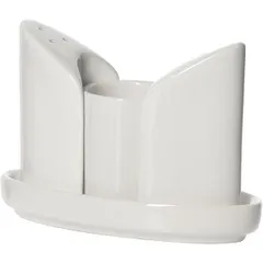 Набор для специй 3 предмета на подставке фарфор ,H=87,L=124,B=87мм белый