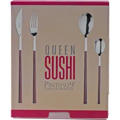 Набор столовых приборов (махагон) на 6 персон[24шт] сталь нерж.,пластик ,H=40,L=29,B=24,5см, изображение 2