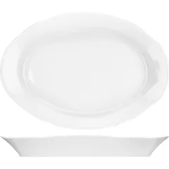 Dish “Idyll” oval  porcelain ,H=42,L=330,B=236mm white