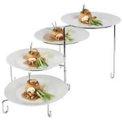 Этажерка 4 яруса на 4 тарелки (без тарелок) хром D=31/23,5,H=37,L=80см, изображение 2