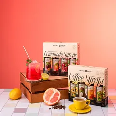 Набор сиропов для кофе и чая Pinch&Drop[4шт] стекло,картон 250мл ,H=205,L=230,B=55мм, изображение 2