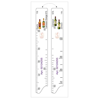 Линейка барная «Джеймисон» 0,7, 1 л, «Джеймисон Оранж» 0,7 л, «Грантс» 1 л пластик ,L=28,B=2см белый