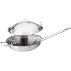 Frying pan with roof, Wok grill  steel  D=32, H=10, L=68 cm  metal.