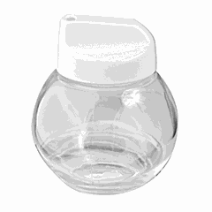 Сахарница с дозатором стекло,пластик 280мл D=80,H=105,L=80,B=80мм прозр.,белый