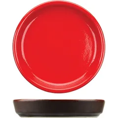 Plate “Carmine” with Modus side ceramics D=11cm red,black