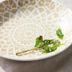 Тарелка «Инк» мелкая фарфор D=30,H=2см бежев.,белый, изображение 3