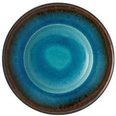 Deep plate  ceramics  D=29cm  brown, blue.