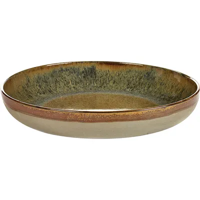 Блюдо «Серфис» глубокое керамика D=320,H=55мм олив.,коричнев., изображение 2