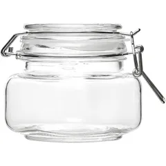 Банка для сыпучих продуктов ,стекло силикон,металл 0,56л прозр.