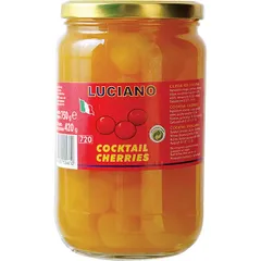 Cherry without cuttings “Kokt.” 750 g (85 pieces in a jar)  glass  D=85, H=150mm  yellow.