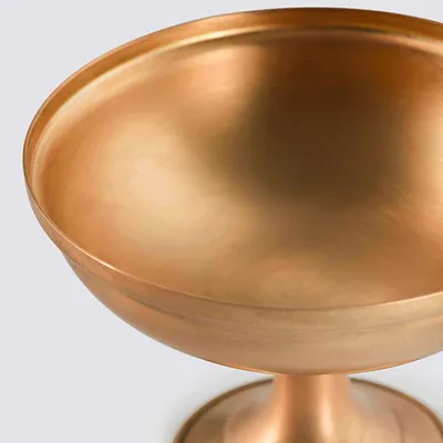 Креманка «Брасс» на ножке латунь 200мл D=110,H=85мм золотой, изображение 3