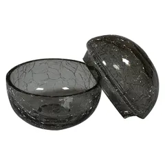 Салатник «Студия Ро» с крышкой «сфера» стекло 70мл D=7см серый