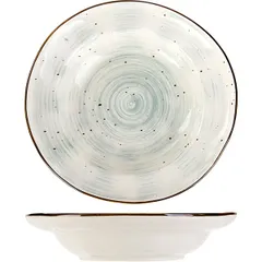 Deep plate “Pastoral”  porcelain  350ml  D=23cm  green.