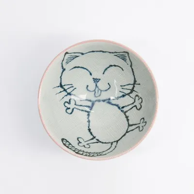 Салатник «Кэт Нэко» фарфор 300мл D=115,H=62мм белый,розов., изображение 2