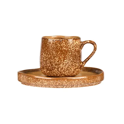 Чашка кофейная «Эггшелл Нейчер» фарфор 80мл D=50,H=54мм коричнев., изображение 8