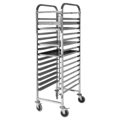 Тележка для подносов 15 ярусов сталь нерж. ,H=173,5,L=64,B=47см серебрист.